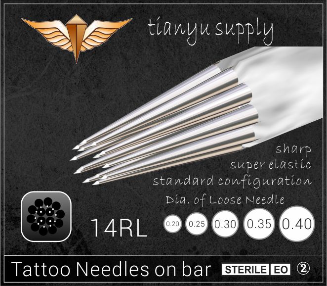 14-Round Liner Premade Sterilized Tattoo Needle on Bar