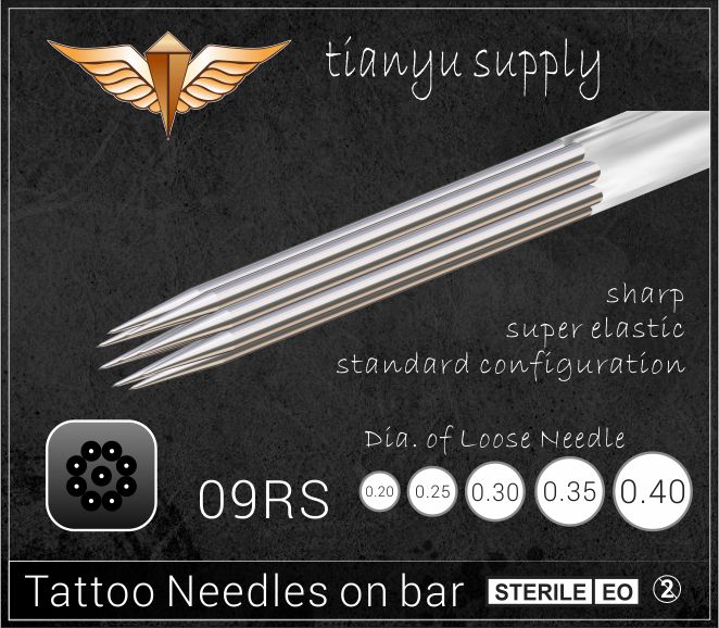 9-Round Shader Premade Sterilized Tattoo Needle on Bar