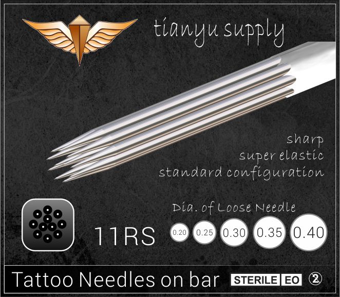 11-Round Shader Premade Sterilized Tattoo Needle on Bar