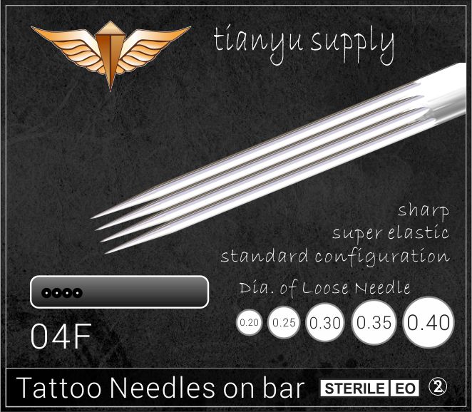 4-Flat Premade Sterilized Tattoo Needle on Bar