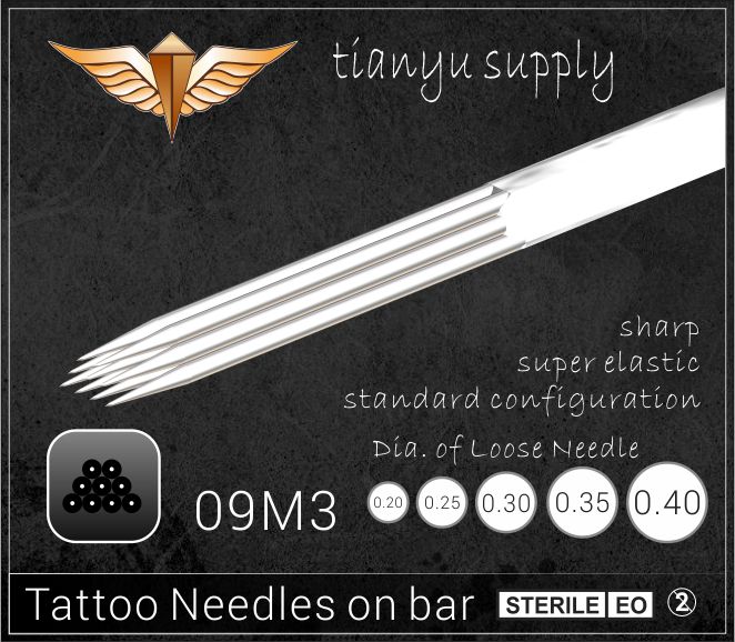 9-Triple Magnum Premade Sterilized Tattoo Needle on Bar