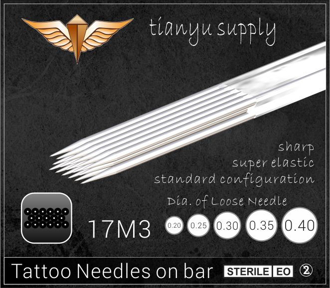 17-Triple Magnum Premade Sterilized Tattoo Needle on Bar