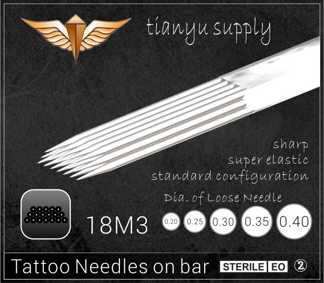 18-Triple Magnum Premade Sterilized Tattoo Needle on Bar